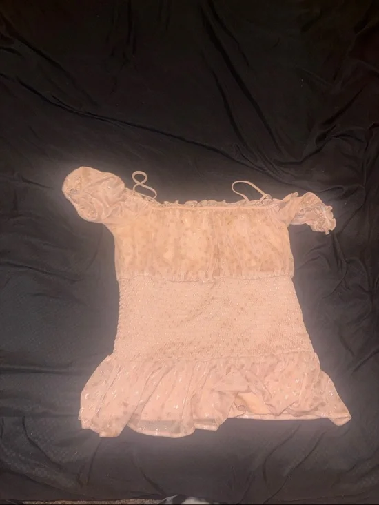 VENUS Light Pink Off-Shoulder Ruffle Top - Picture 1 of 2